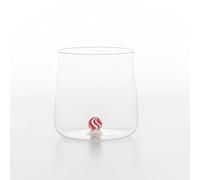 Zafferano Bilia Candy Tumbler - Juego de 4 vasos con una bola de colores en el interior, vasos de agua de 440 ml, 4 colores, aptos para lavavajillas, color rojo
