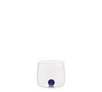 Zafferano Bilia Junior - Vaso transparente con mango de bola azul, capacidad de 100 ml, juego de 6