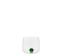 Zafferano Bilia Junior - Vaso transparente con mango de bola verde, capacidad de 100 ml, juego de 6