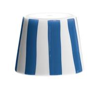 Zafferano, Cover Poldina, Pantalla de Cerámica Decorada a Mano, Compatible con las Lámparas Poldina, Made in Italy, Ø13 x 10 cm, Color Blanco - Rayas Azul Capri