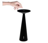 Zafferano Dama Lámpara LED de Mesa de Aluminio Regulable, Protección IP54, Uso Interior/Exterior, H29cm, Enchufe EU-Negro, 2.2 W