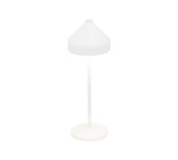Zafferano, Lámpara Amelie, Lámpara de Mesa Portátil y Recargable con Control Táctil, para Salón y Exterior, Atenuador, 2200-3000 K, Altura 34 cm, Color Blanco