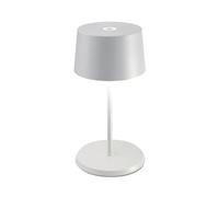 Zafferano, Lámpara Olivia Mini, Lámpara de Mesa Portátil y Recargable con Control Táctil, Adecuada para Interior y Exterior, Atenuador, 2200-3000 K, Altura 22 cm, Color Blanco
