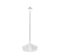 Zafferano, Lámpara Pina con Hoja Color Plata, Lámpara de Mesa Recargable e Inalámbrica con Control Táctil, Adecuada como Lámpara de Interior, Atenuador, 2200-3000 K, Altura 29 cm