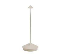 Zafferano, Lámpara Pina, Lámpara de Mesa Recargable e Inalámbrica con Control Táctil, Adecuada como Lámpara de Exterior, Atenuador, 2200-3000 K, Altura 29 cm, Color Arena