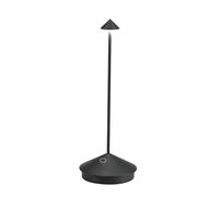 Zafferano, Lámpara Pina, Lámpara de Mesa Recargable e Inalámbrica con Control Táctil, Adecuada como Lámpara de Exterior, Atenuador, 2200-3000 K, Altura 29 cm, Color Negro