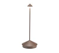 Zafferano, Lámpara Pina Pro, Lámpara de Mesa Recargable e Inalámbrica con Control Táctil, Adecuada para Interior y Exterior, Atenuador, 2700 K, Altura 29 cm, Color Corten