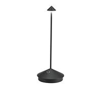 Zafferano, Lámpara Pina Pro, Lámpara de Mesa Recargable e Inalámbrica con Control Táctil, Adecuada para Interior y Exterior, Atenuador, 2700 K, Altura 29 cm, Color Negro
