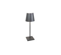 Zafferano, Lámpara Poldina L Desk, Lámpara de Mesa Portátil y Recargable con Control Táctil, Adecuada para Interior y Exterior, Atenuador, 2200-3000 K, Altura 49,7 cm, Color Gris Oscuro