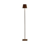 Zafferano, Lámpara Poldina L, Lámpara de Pie Recargable e Inalámbrica con Control Táctil, Adecuada para Interior y Exterior, Atenuador, 2200-3000 K, Altura Ajustable 52-122 cm, Color Corten