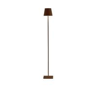 Zafferano, Lámpara Poldina L, Lámpara de Pie Recargable e Inalámbrica con Control Táctil, Adecuada para Interior y Exterior, Atenuador, 2200-3000 K, Altura Ajustable 52-122 cm, Color Corten
