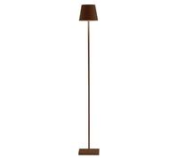 Zafferano, Lámpara Poldina L, Lámpara de Pie Recargable e Inalámbrica con Control Táctil, Adecuada para Interior y Exterior, Atenuador, 2200-3000 K, Altura Ajustable 52-122 cm, Color Corten