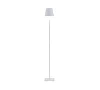 Zafferano, Lámpara Poldina L, Lámpara de Pie Recargable e Inalámbrica con Control Táctil, Adecuada para Interior y Exterior, Atenuador, 2200-3000 K, Altura Ajustable 52-122 cm, Color Blanco