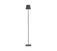 Zafferano, Lámpara Poldina L, Lámpara de Pie Recargable e Inalámbrica con Control Táctil, Adecuada para Interior y Exterior, Atenuador, 2200-3000 K, Altura Ajustable 52-122 cm, Color Gris Oscuro