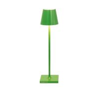 Zafferano, Lámpara Poldina Micro, Lámpara de Mesa Recargable e Inalámbrica con Control Táctil, Adecuada para Interior y Exterior, Atenuador, 2200-3000 K, Altura 27,5 cm, Color Verde Manzana