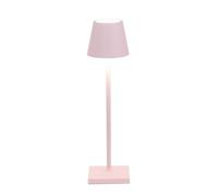 Zafferano, Lámpara Poldina Micro, Lámpara de Mesa Recargable e Inalámbrica con Control Táctil, Adecuada para Interior y Exterior, Atenuador, 2200-3000 K, Altura 27,5 cm, Color Rosa