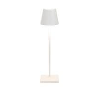 Zafferano, Lámpara Poldina Micro, Lámpara de Mesa Recargable e Inalámbrica con Control Táctil, Adecuada para Interior y Exterior, Atenuador, 2200-3000 K, Altura 27,5 cm, Color Blanco