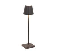 Zafferano, Lámpara Poldina Micro, Lámpara de Mesa Recargable e Inalámbrica con Control Táctil, Adecuada para Interior y Exterior, Atenuador, 2200-3000 K, Altura 27,5 cm, Color Gris Oscuro