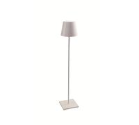 Zafferano, Lámpara Poldina XXL, Lámpara de Pie Recargable e Inalámbrica con Control Táctil, Adecuada para Interior y Exterior, Atenuador, 2700-3000 K, Altura Ajustable 69-150 cm, Color Blanco