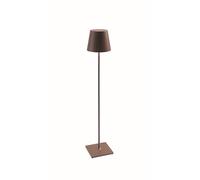 Zafferano, Lámpara Poldina XXL, Lámpara de Pie Recargable e Inalámbrica con Control Táctil, Adecuada para Interior y Exterior, Atenuador, 2200-3000 K, Altura Ajustable 69-150 cm, Color Corten
