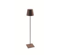 Zafferano, Lámpara Poldina XXL, Lámpara de Pie Recargable e Inalámbrica con Control Táctil, Adecuada para Interior y Exterior, Atenuador, 2700-3000 K, Altura Ajustable 69-150 cm, Color Corten