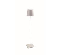 Zafferano, Lámpara Poldina XXL, Lámpara de Pie Recargable e Inalámbrica con Control Táctil, Adecuada para Interior y Exterior, Atenuador, 2200-3000 K, Altura Ajustable 69-150 cm, Color Blanco