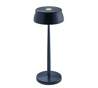 Zafferano, Lámpara Sister Light, Lámpara de Mesa Recargable e Inalámbrica con Control Táctil, Apta para Interior y Exterior, Atenuador, 2700-4000 K, Altura 32,8 cm, Color Azul Anodizado