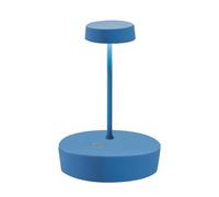 Zafferano, Lámpara Swap Mini, Lámpara de Mesa Recargable e Inalámbrica con Control Táctil, Adecuada para Interior y Exterior, Atenuador, 2700 K, Altura 14,8 cm, Color Azul Capri