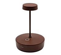 Zafferano, Lámpara Swap Mini, Lámpara de Mesa Recargable e Inalámbrica con Control Táctil, Adecuada para Interior y Exterior, Atenuador, 2700 K, Altura 14,8 cm, Color Corten