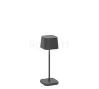 Zafferano Ofelia, lámpara recargable LED, gris oscuro - 20 cm