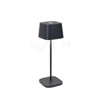 Zafferano Ofelia, lámpara recargable LED, gris oscuro - 29 cm