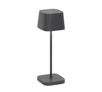 Zafferano, Ofelia Micro Lamp, Lámpara de Mesa Portátil y Recargable con Control Táctil, para Salón y Exterior, Atenuador, 2200-3000 K, Altura 20 cm, Color Gris Oscuro