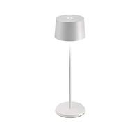 Zafferano Olivia Lámpara Led de Mesa Regulable, Protección IP65, Uso Interior/Exterior, Cargador Micro USB, H35.5cm, Enchufe de la UE-Blanco