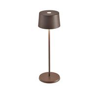 Zafferano Olivia Lámpara Led de Mesa Regulable, Protección IP65, Uso Interior/Exterior, Cargador Micro USB, H35.5cm, Enchufe de la UE-Corten