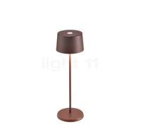 Zafferano Olivia, lámpara recargable LED, marrón - 35 cm