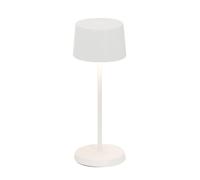 Zafferano, Olivia Micro Lamp, Lámpara de Mesa Portátil y Recargable con Control Táctil, para Salón y Exterior, Atenuador, 2200-3000 K, Altura 20 cm, Color Blanco