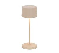 Zafferano, Olivia Micro Lamp, Lámpara de Mesa Portátil y Recargable con Control Táctil, para Salón y Exterior, Atenuador, 2200-3000 K, Altura 20 cm, Color Arena