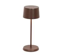 Zafferano, Olivia Micro Lamp, Lámpara de Mesa Portátil y Recargable con Control Táctil, para Salón y Exterior, Atenuador, 2200-3000 K, Altura 20 cm, Color Corten