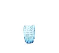 Zafferano Perle - Vaso Tumbler Hecho a Mano de Vidrio de Color Transparente, cl 32 h 109mm d 71mm, Juego de 6 Piezas - Aguamarina