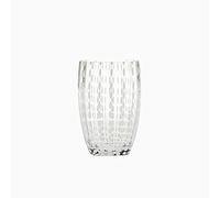 Zafferano Perle - Vaso Tumbler Hecho a Mano de Vidrio de Color Transparente, cl 32 h 109mm d 71mm, Juego de 6 Piezas - Transparente