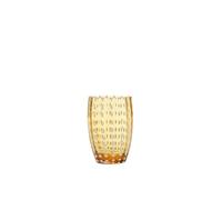 Zafferano Perle - Vaso Tumbler Hecho a Mano de Vidrio de Color Transparente, cl 32 h 109mm d 71mm, Juego de 6 Piezas - Ámbar