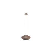 Zafferano, Pina Pro Lamp, Lámpara de mesa recargable inalámbrica con controles táctiles, apta para interior y exterior, regulador, 2200-3000 K, altura 29 cm, color corten