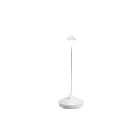 Zafferano, Pina, Lámpara de Mesa Recargable e Inalámbrica con Control Táctil, Adecuada como Lámpara de Exterior, Atenuador, 2200-3000 K, Altura 29 cm, Color Blanco