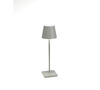 Zafferano Poldina Lámpara de Mesa LED Recargable, Regulable, Cuerpo de Aluminio, H 38 cm, Protección IP54, Adecuada para Uso Exterior/Interior, Enchufe UE, Verde Salvia, 2.2 W