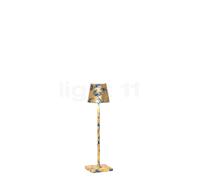 Zafferano Poldina, lámpara recargable LED, azul/pan de oro - 27,5 cm , artículo en fin de serie