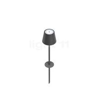 Zafferano Poldina, lámpara recargable LED con piqueta para jardín, gris oscuro