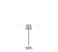 Zafferano Poldina, lámpara recargable LED, cromo brillo - 27,5 cm