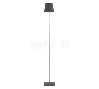 Zafferano Poldina, lámpara recargable LED, gris oscuro - 52/87/122 cm