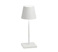 Zafferano, Poldina Pro Mini, Lámpara de Mesa Recargable e Inalámbrica con Control Táctil, También Adecuada como Lámpara de Exterior, Atenuador, 2200-3000 K, Altura 30 cm, Color Blanco