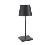 Zafferano, Poldina Pro Mini, Lámpara de Mesa Recargable e Inalámbrica con Control Táctil, También Adecuada como Lámpara de Exterior, Atenuador, 2200-3000 K, Altura 30 cm, Color Gris Oscuro
